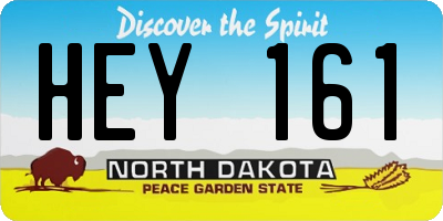 ND license plate HEY161