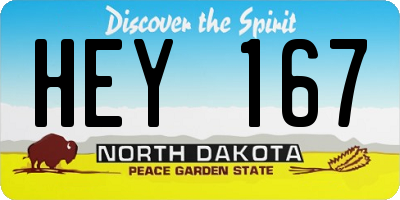 ND license plate HEY167