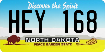 ND license plate HEY168