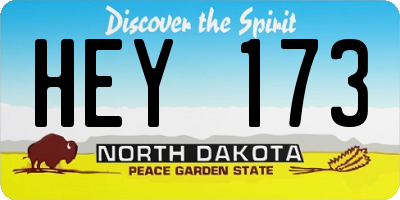 ND license plate HEY173