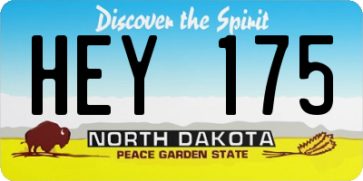 ND license plate HEY175