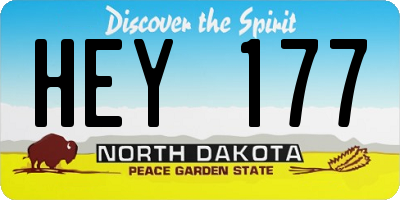 ND license plate HEY177