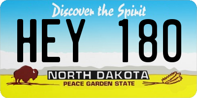 ND license plate HEY180