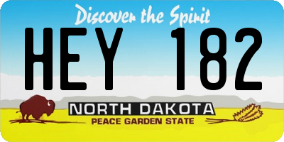 ND license plate HEY182