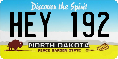 ND license plate HEY192