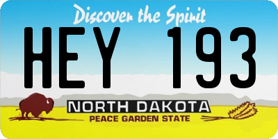ND license plate HEY193