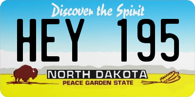 ND license plate HEY195