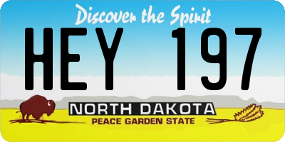 ND license plate HEY197