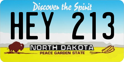 ND license plate HEY213