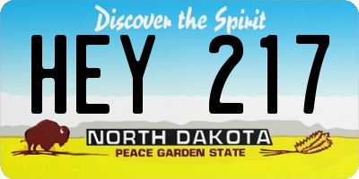 ND license plate HEY217