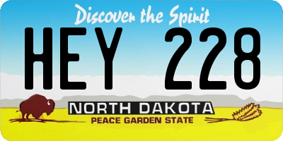 ND license plate HEY228