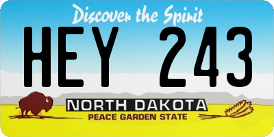 ND license plate HEY243