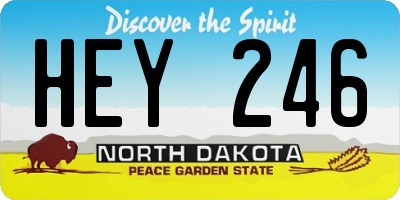 ND license plate HEY246