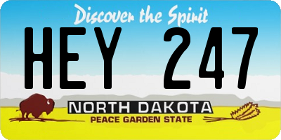 ND license plate HEY247