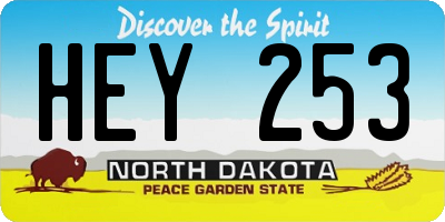 ND license plate HEY253