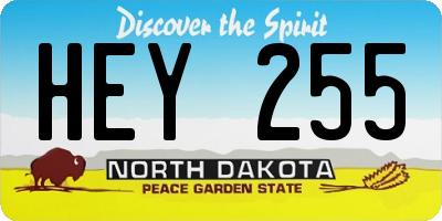 ND license plate HEY255