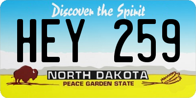 ND license plate HEY259
