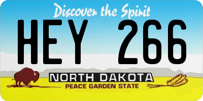 ND license plate HEY266