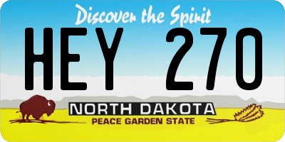 ND license plate HEY270