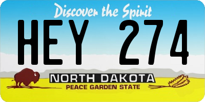ND license plate HEY274
