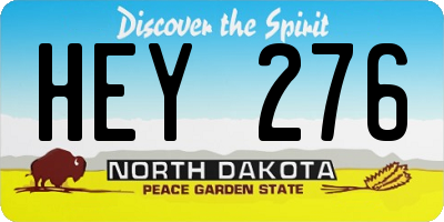 ND license plate HEY276