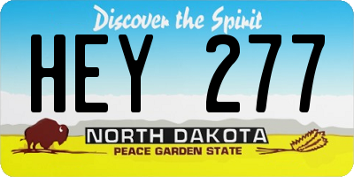 ND license plate HEY277