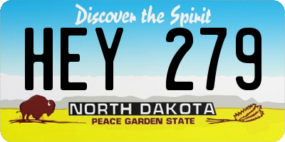 ND license plate HEY279