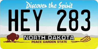 ND license plate HEY283