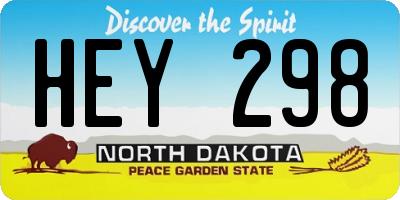 ND license plate HEY298