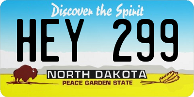 ND license plate HEY299