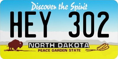 ND license plate HEY302