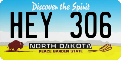 ND license plate HEY306