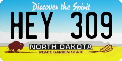 ND license plate HEY309