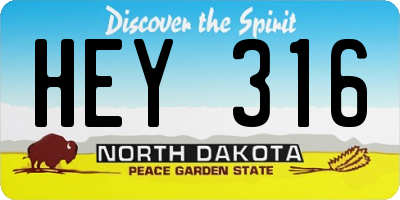 ND license plate HEY316