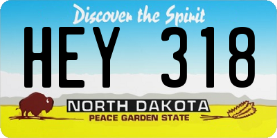 ND license plate HEY318