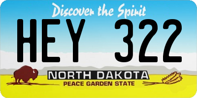 ND license plate HEY322