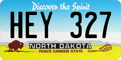 ND license plate HEY327