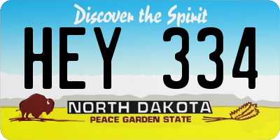ND license plate HEY334