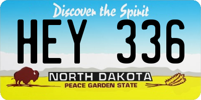 ND license plate HEY336