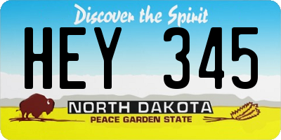 ND license plate HEY345
