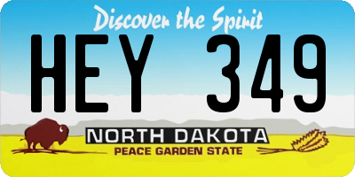 ND license plate HEY349
