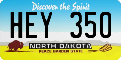 ND license plate HEY350