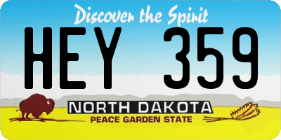 ND license plate HEY359