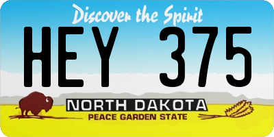 ND license plate HEY375