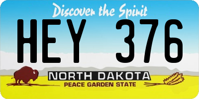 ND license plate HEY376