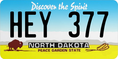 ND license plate HEY377