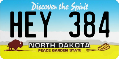 ND license plate HEY384