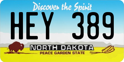 ND license plate HEY389