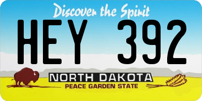 ND license plate HEY392