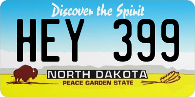 ND license plate HEY399